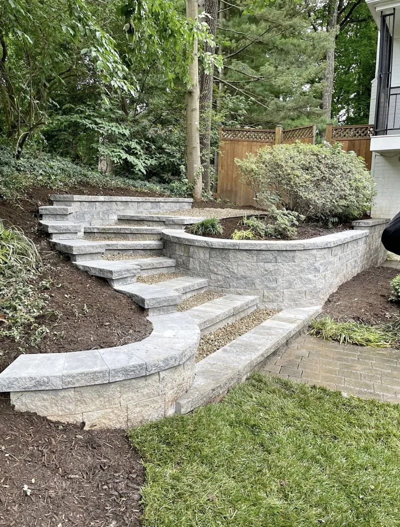 Retaining wall and hardscape project by Actaeon in DC area